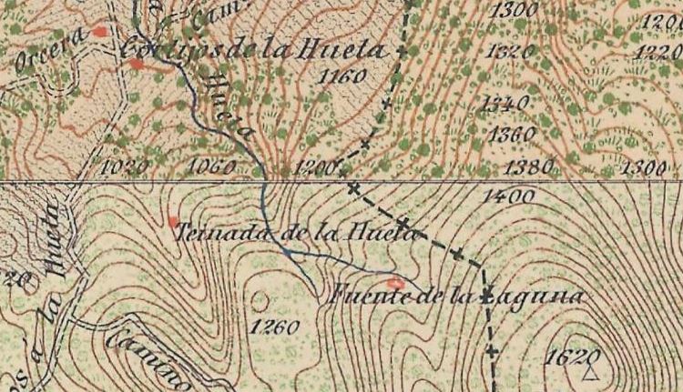 Tinada de la Hueta - Tinada de la Hueta. Mapa antiguo