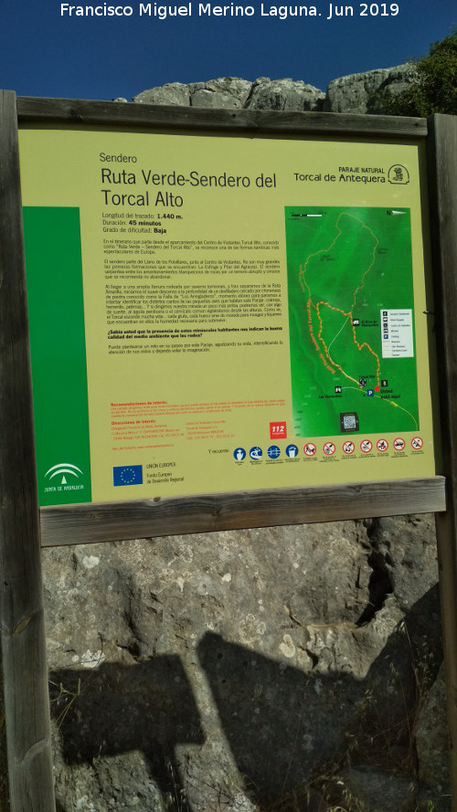 Torcal de Antequera. Ruta Verde - Torcal de Antequera. Ruta Verde. Cartel