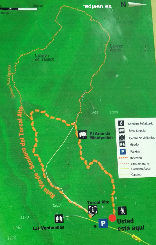 Torcal de Antequera. Ruta Verde - Torcal de Antequera. Ruta Verde. Mapa