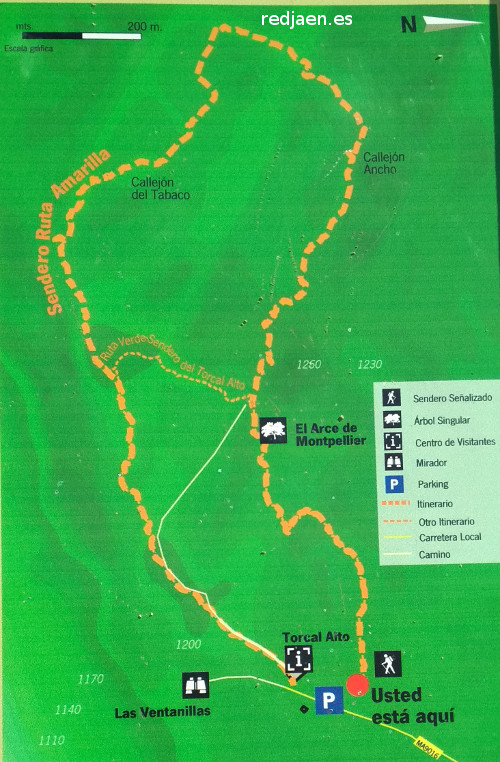 Torcal de Antequera. Ruta Amarilla - Torcal de Antequera. Ruta Amarilla. Mapa