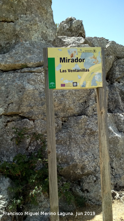 Torcal de Antequera. Mirador de las Ventanillas - Torcal de Antequera. Mirador de las Ventanillas. Cartel