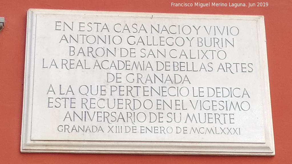 1981 - 1981. Casa Natal de Antonio Gallego - Granada