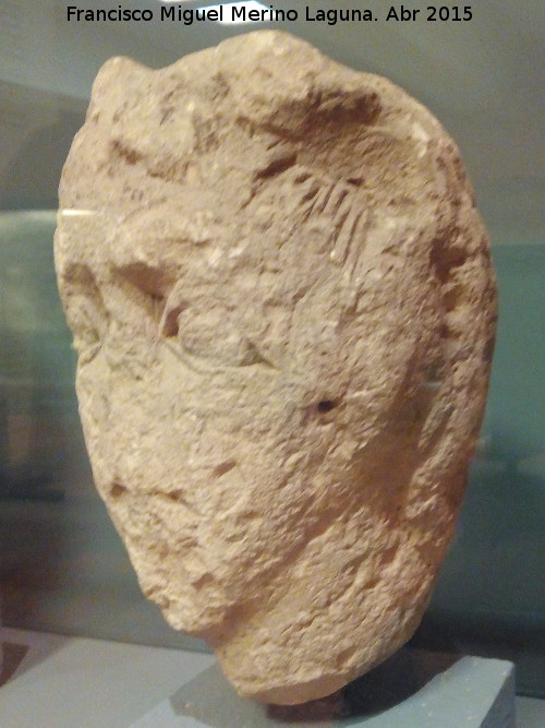 Cortijo Las Parrillas - Cortijo Las Parrillas. Cabeza de Baco en caliza siglo I. Museo Arqueolgico Provincial de Jan