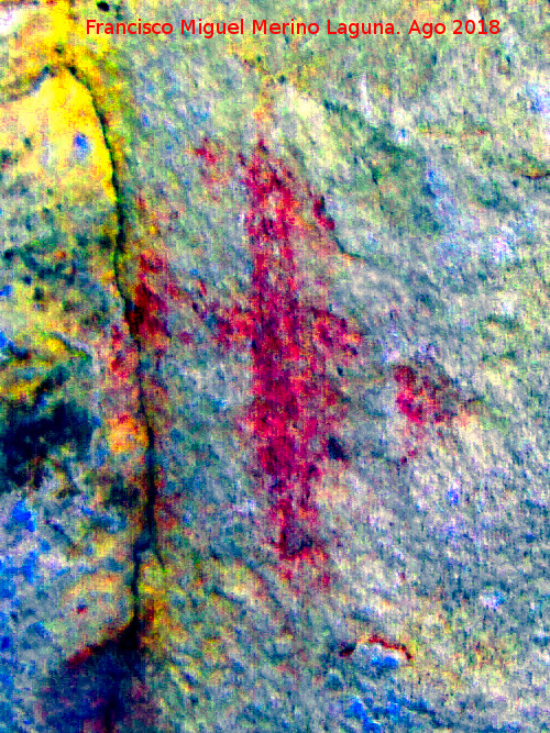 Pinturas rupestres de la Raspa de Piedra Redonda I - Pinturas rupestres de la Raspa de Piedra Redonda I. Tratada con Dstretch