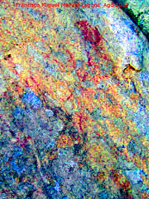 Pinturas rupestres de la Raspa de Piedra Redonda II - Pinturas rupestres de la Raspa de Piedra Redonda II. Tratada con Dstretch