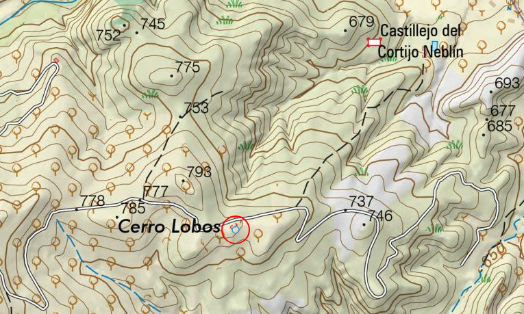 Cortijo de Cerro Lobos - Cortijo de Cerro Lobos. Mapa