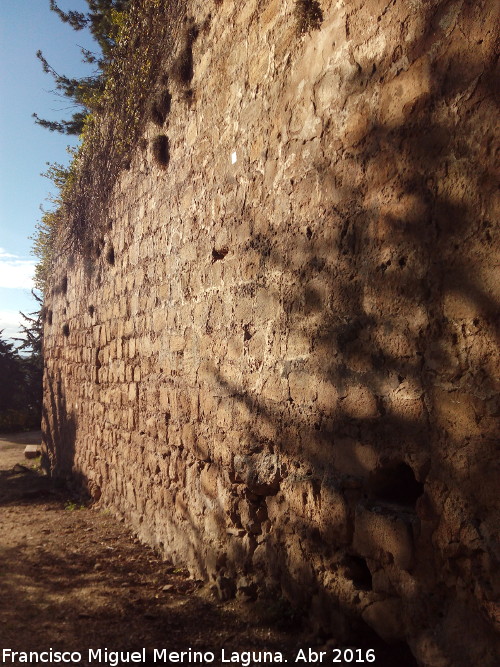La Mota. Muralla del Arrabal Viejo - La Mota. Muralla del Arrabal Viejo. Lienzo entre el segundo quiebro y la Puerta Herrera