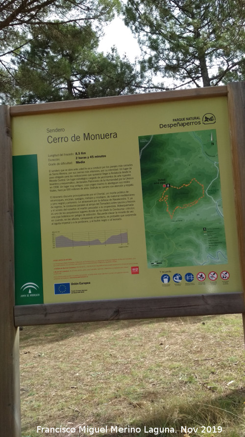 Sendero Cerro Monuera - Sendero Cerro Monuera. Cartel