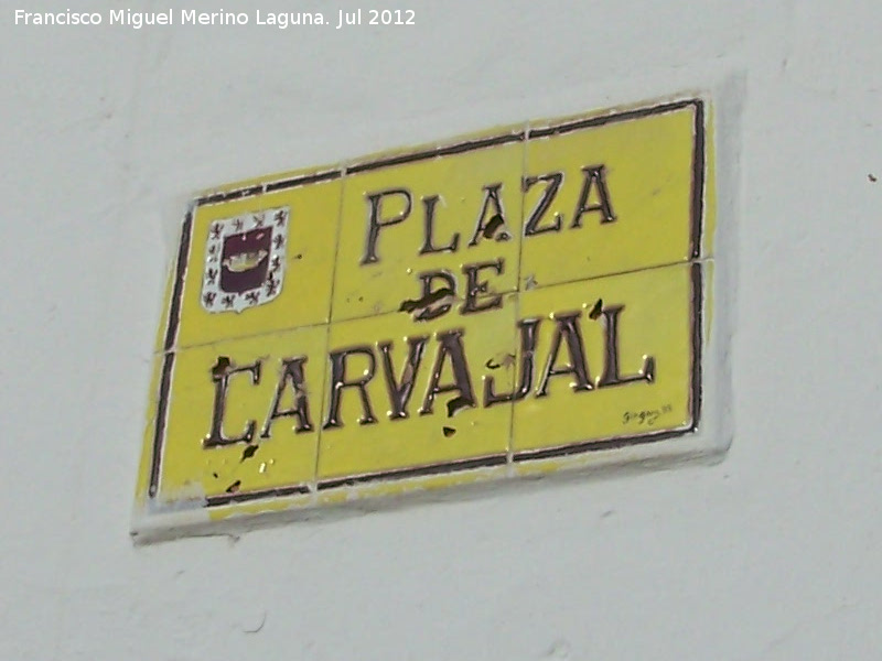 Plaza de Carvajal - Plaza de Carvajal. Placa