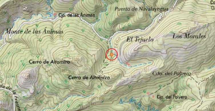 Fuente del Barranco del Tejuelo - Fuente del Barranco del Tejuelo. Mapa