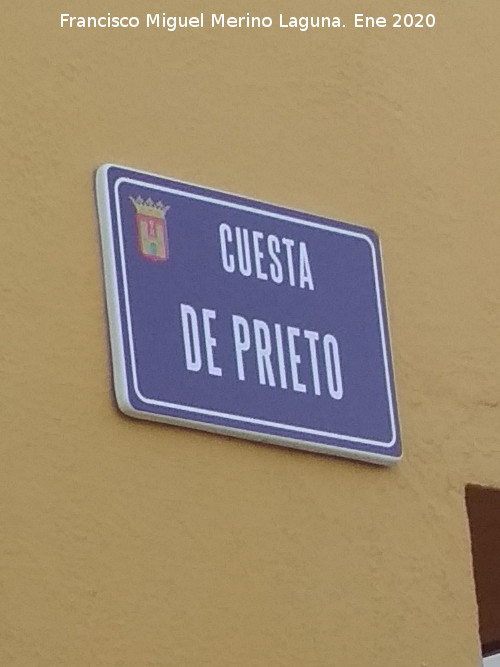 Calle Cuesta Prieto - Calle Cuesta Prieto. Placa