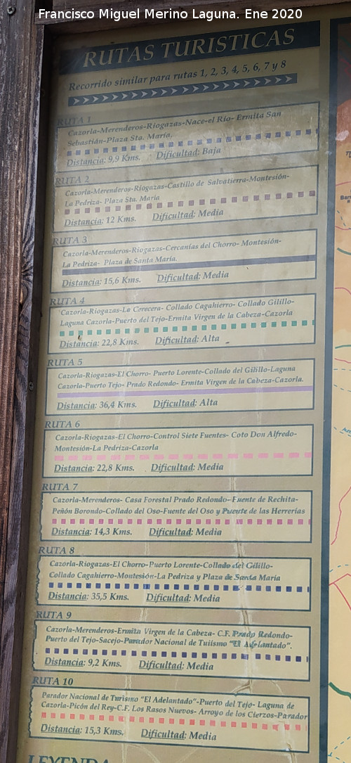 Casa Forestal El Sacejo - Casa Forestal El Sacejo. Cartel de sendas tur�sticas