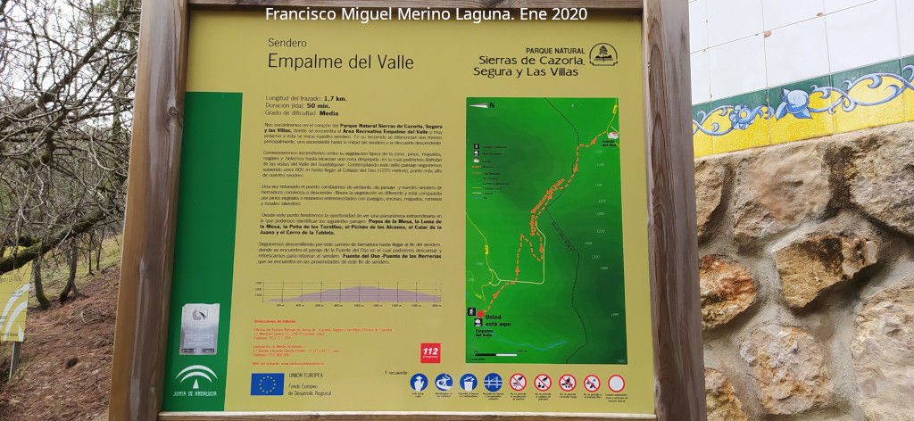 Sendero Empalme del Valle - Sendero Empalme del Valle. Cartel