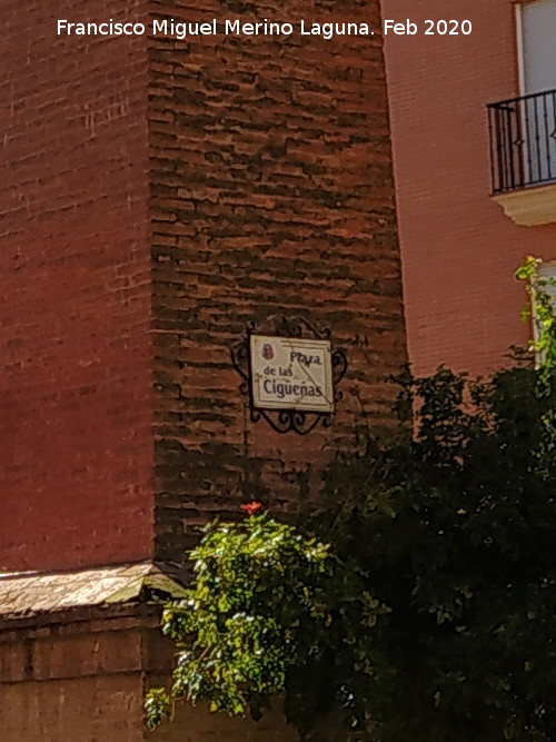 Plaza de las Cig�e�as - Plaza de las Cig�e�as. Placa