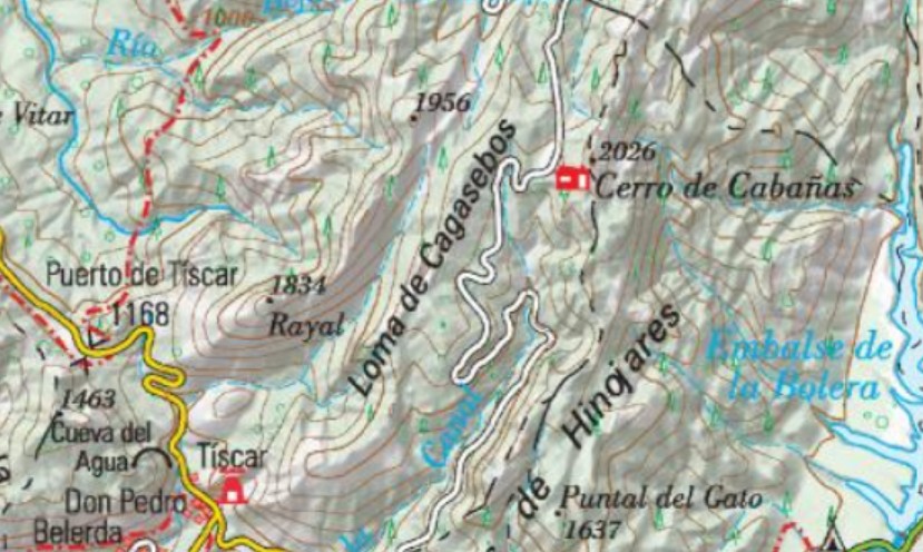 Loma de Cagasebo - Loma de Cagasebo. Mapa