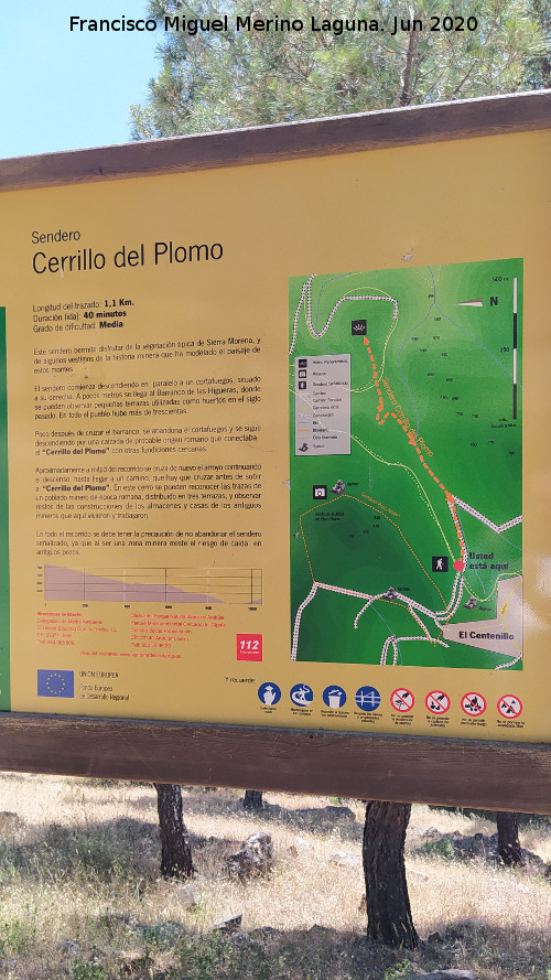 Sendero Cerro del Plomo - Sendero Cerro del Plomo. Cartel
