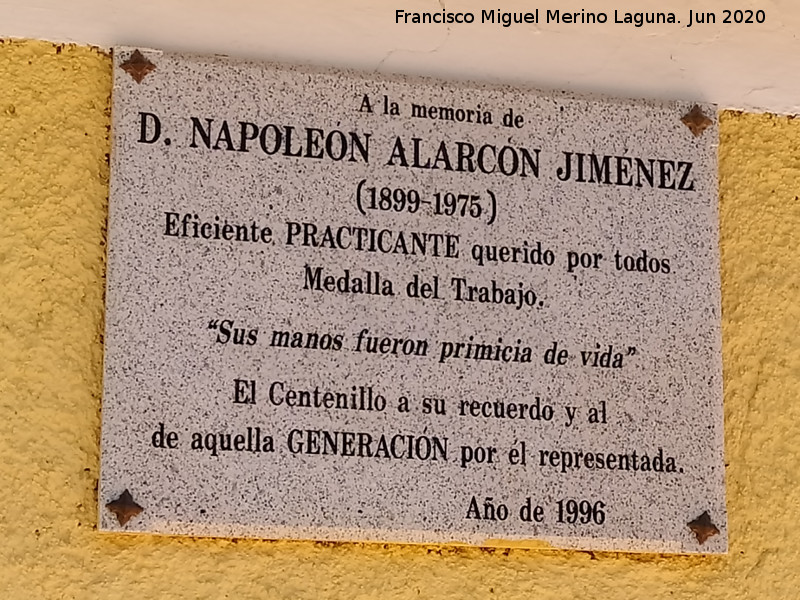 Antigua Farmacia del Centenillo - Antigua Farmacia del Centenillo. Placa