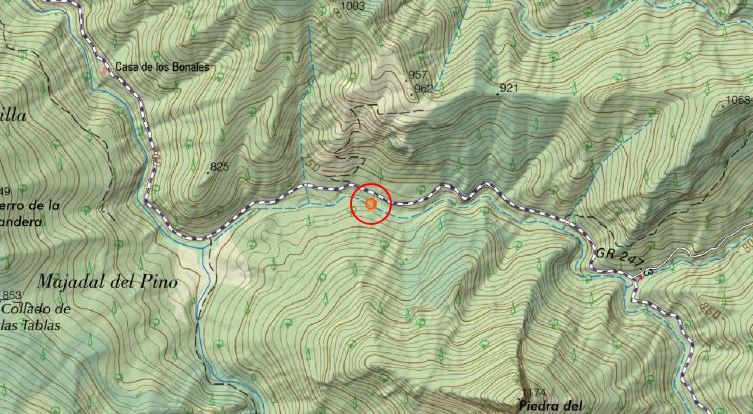 Pantaneta del R�o Aguasmulas - Pantaneta del R�o Aguasmulas. Mapa
