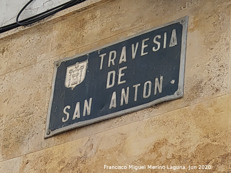 Traves�a de San Ant�n - Traves�a de San Ant�n. Placa