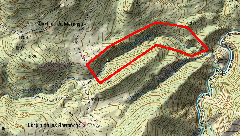 Barranco de los Tejos - Barranco de los Tejos. Mapa