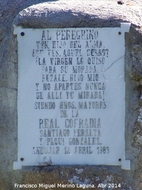 Monumento al Peregrino - Monumento al Peregrino. Placa