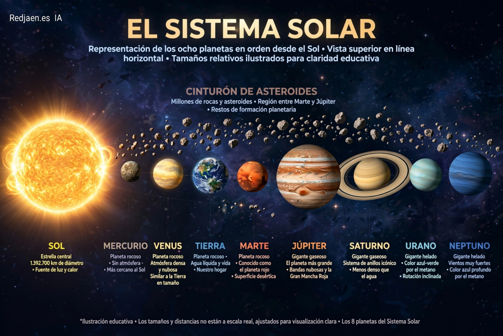 Imagen realizada con la IA Meta. Planetas del Sistema Solar. Imagen realizada con la IA Meta.