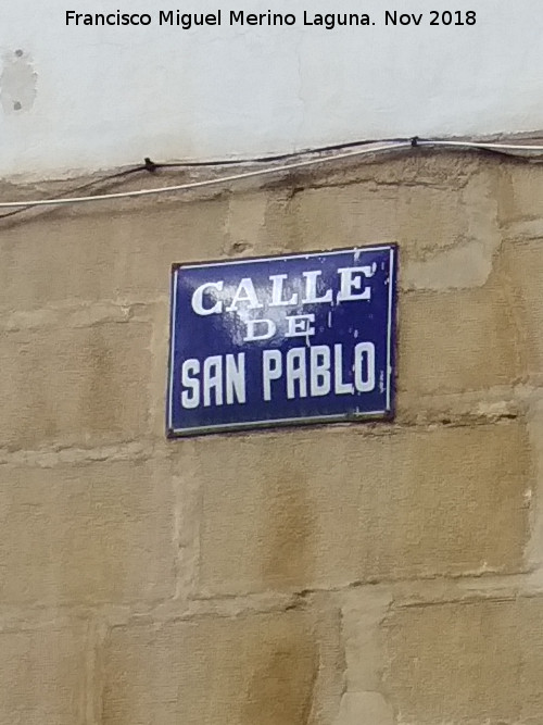 Calle San Pablo - Calle San Pablo. Placa