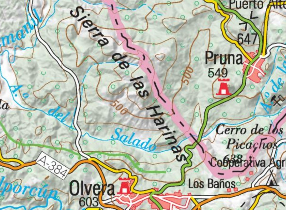 Sierra de las Harinas - Sierra de las Harinas. Mapa