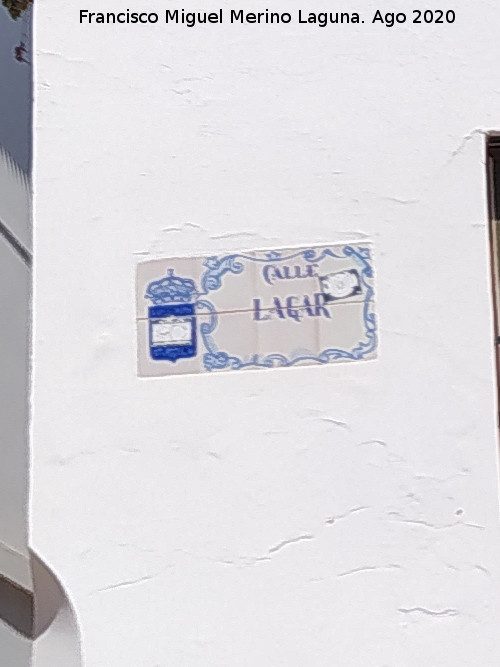 Calle Lagar - Calle Lagar. Placa