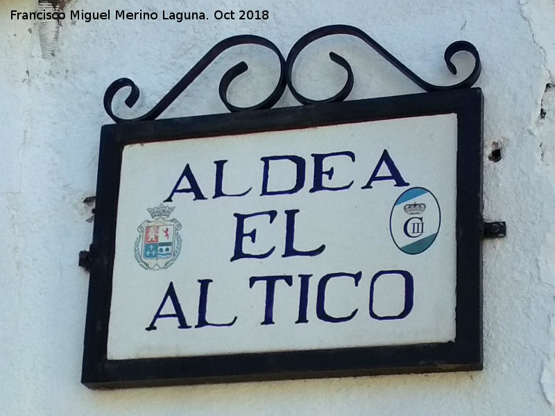 Aldea El Altico - Aldea El Altico. Placa