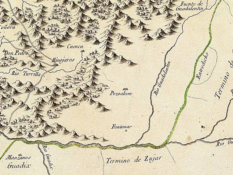 Aldea Fontanar - Aldea Fontanar. Mapa del Adelantamiento de Cazorla 1797