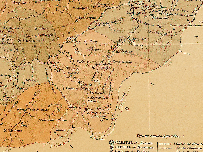 Ro Guadiana Menor - Ro Guadiana Menor. Mapa 1879