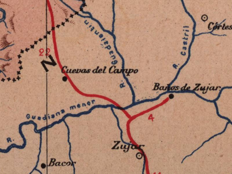Ro Guadiana Menor - Ro Guadiana Menor. Mapa 1901