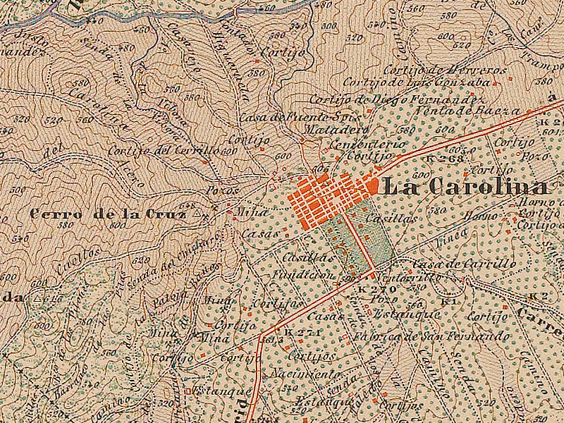 Cerro de la Cruz - Cerro de la Cruz. Mapa de 1895