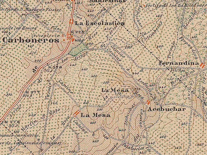 Aldea La Mesa - Aldea La Mesa. Mapa de 1895