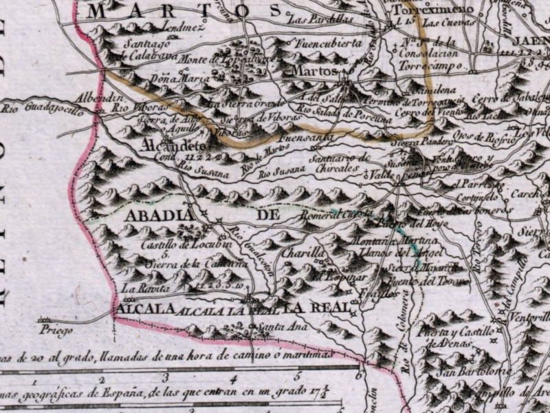 Aldea Lendnez - Aldea Lendnez. Mapa 1787