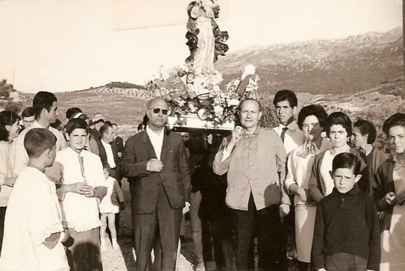 Ermita de la Virgen de los ngeles - Ermita de la Virgen de los ngeles. Foto antigua. Procesionando a la Pursima Concepcin