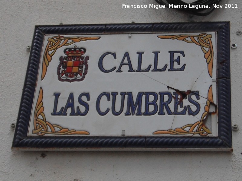 Calle Las Cumbres - Calle Las Cumbres. 