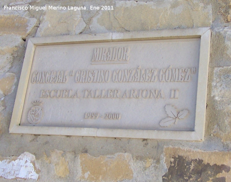 Mirador Concejal Cristino Gonzlez Gmez - Mirador Concejal Cristino Gonzlez Gmez. Placa