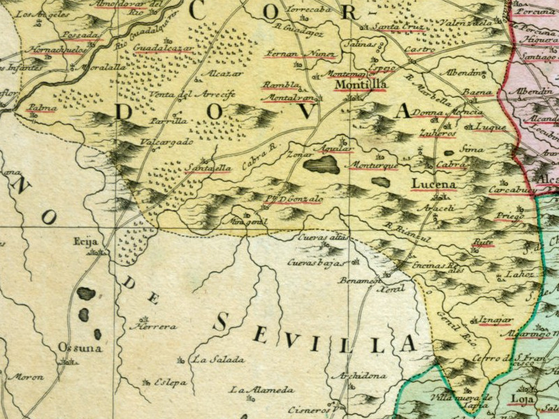 Historia de Zuheros - Historia de Zuheros. Mapa 1782