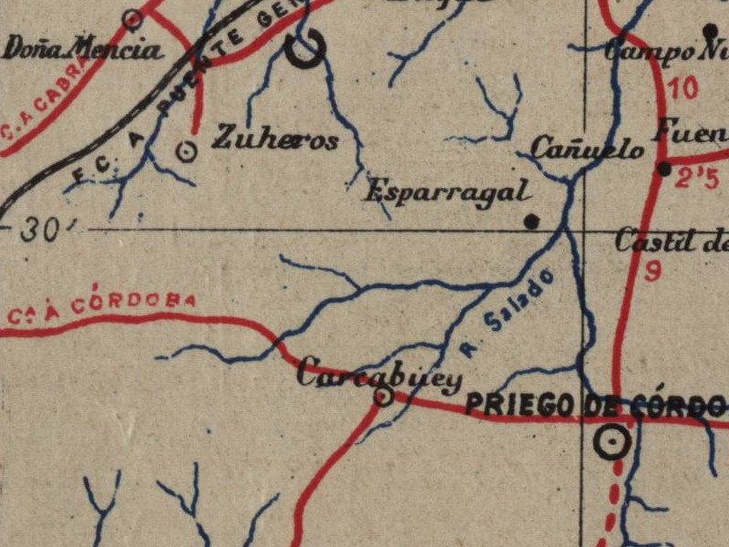 Historia de Zuheros - Historia de Zuheros. Mapa 1901
