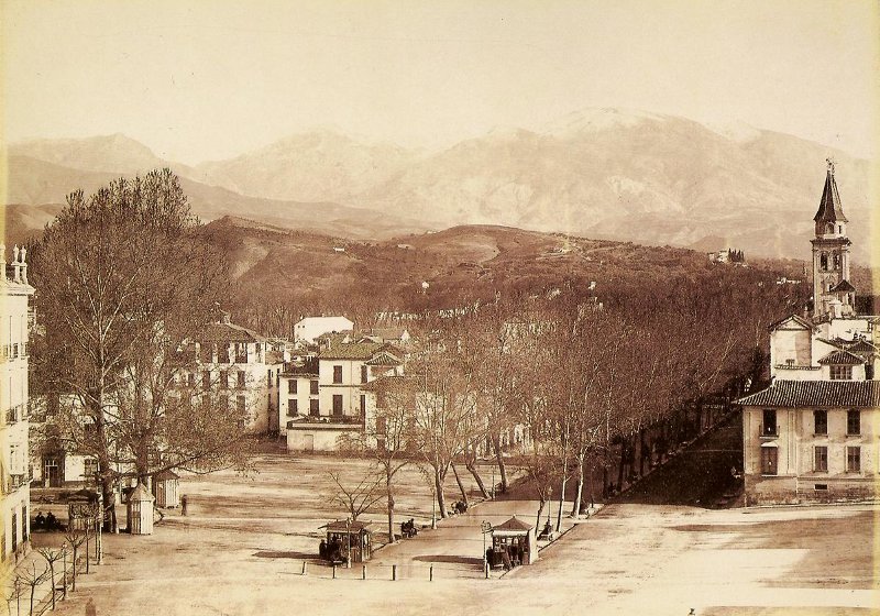 Granada - Granada. Foto antigua. Sierra Nevada vista desde la carretera de las Angustias
