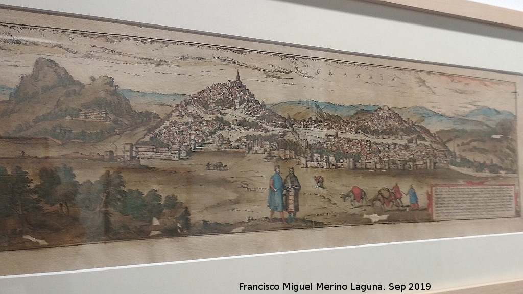 Historia de Granada - Historia de Granada. Vista de Granada desde el Valle del Genil. Joris Hoefnagle 1572-1618. Casa de los Tiros