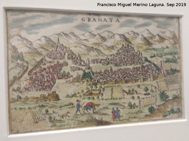 Historia de Granada - Historia de Granada. Vista de Granada desde la Vega. Francisco Valero segunda mitad del XVI y primera XVII. Casa de los Tiros