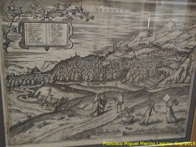 Historia de Granada - Historia de Granada. Dibujo antiguo. Casa de los Tiros
