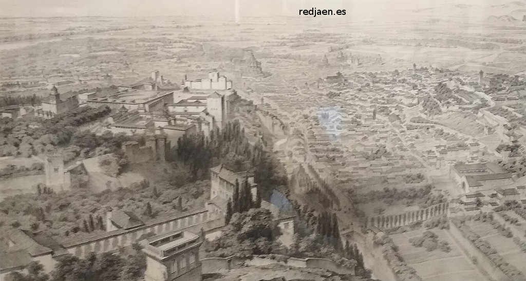 Historia de Granada - Historia de Granada. Dibujo antiguo. Casa de los Tiros