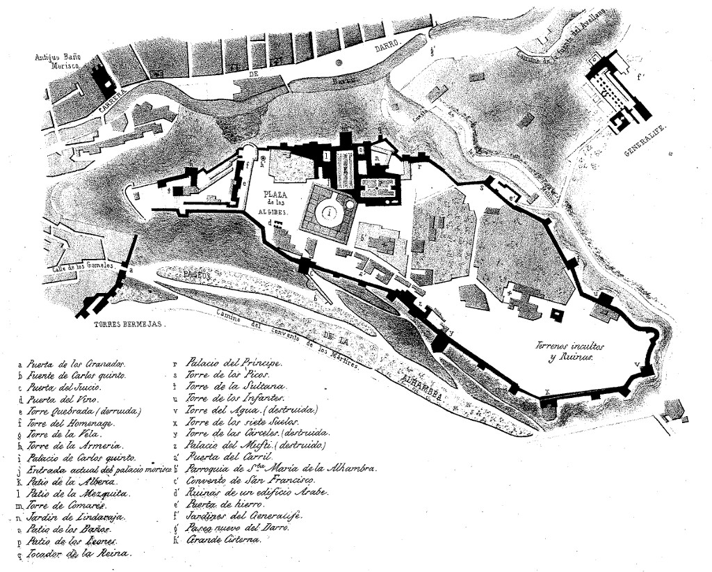 Alhambra - Alhambra. Plano de F. J. Parcerisa 1850