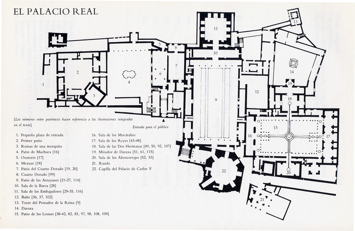 Alhambra - Alhambra. Plano de la zona palaciega