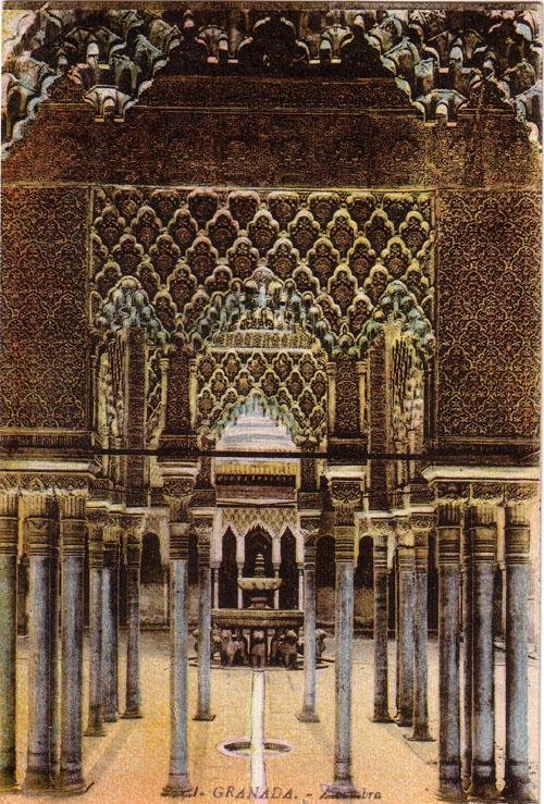Alhambra. Patio de los Leones - Alhambra. Patio de los Leones. Foto antigua