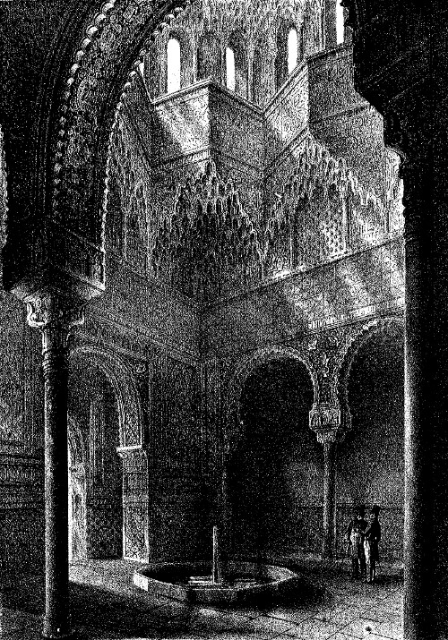 Alhambra. Sala de los Abencerrajes - Alhambra. Sala de los Abencerrajes. Dibujo de F. J. Parcerisa 1850